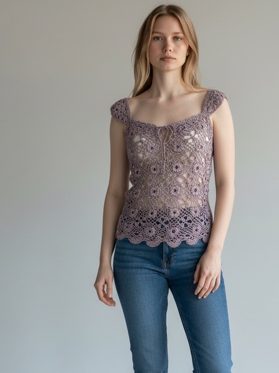 The Limited Tops - 🌸🩷The Limited Crochet Lace Blouse in Light Purple
